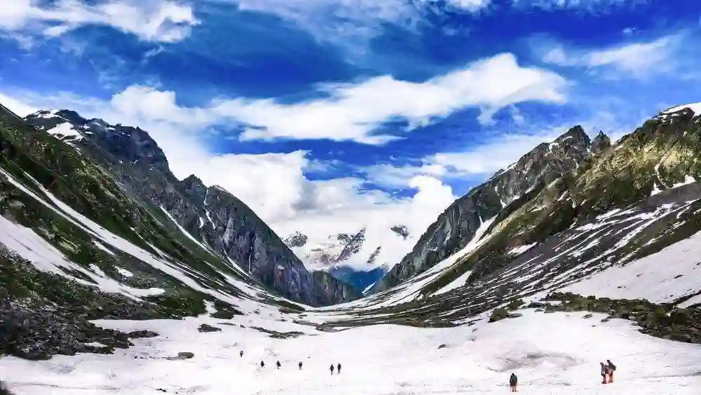 Hampta Pass mountain landscape in Himachal Pradesh India